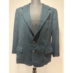 Oxxford Clothes Bauman's Emerald Green Cashmere Suit Jacket Size 42 R JL